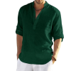Zartha Men's Cotton Blend Casual Kurta Shirt, Regular fit Full Sleeve Short Straight Kurta Shirt for Men