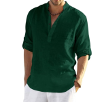 Zartha Men’s Cotton Blend Casual Kurta Shirt, Regular fit Full Sleeve Short Straight Kurta Shirt for Men