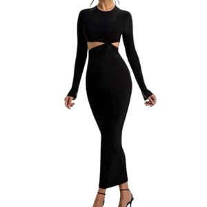 TRAQUILA Full Sleeve Full Length Dress for Women